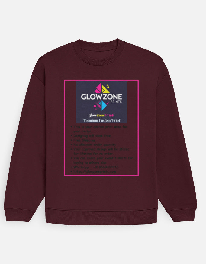 Unisex Oversized Sweatshirt | UH35 (Custom Print) Maroon GlowZonePrints