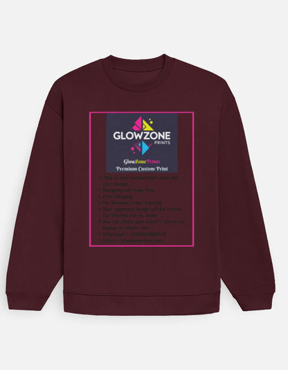 Unisex Oversized Sweatshirt | UH35 (Custom Print) Maroon GlowZonePrints
