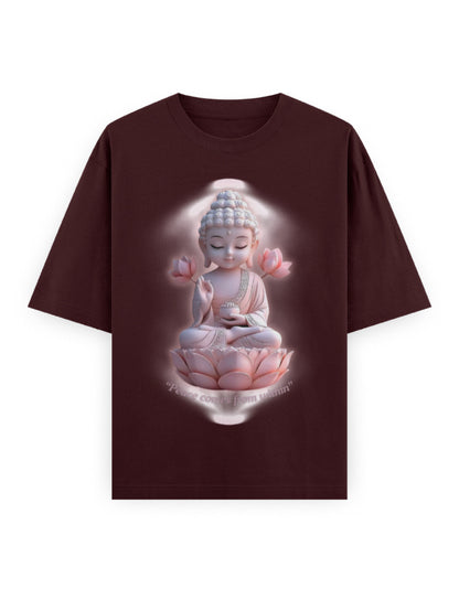 Peace Oversized T-Shirt | BP01 Maroon GlowZonePrints