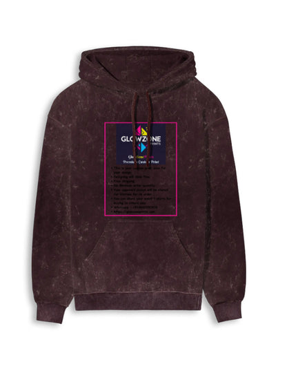 Unisex Acid Washed Hoodie | UH62 (Custom Prints) Maroon GlowZonePrints