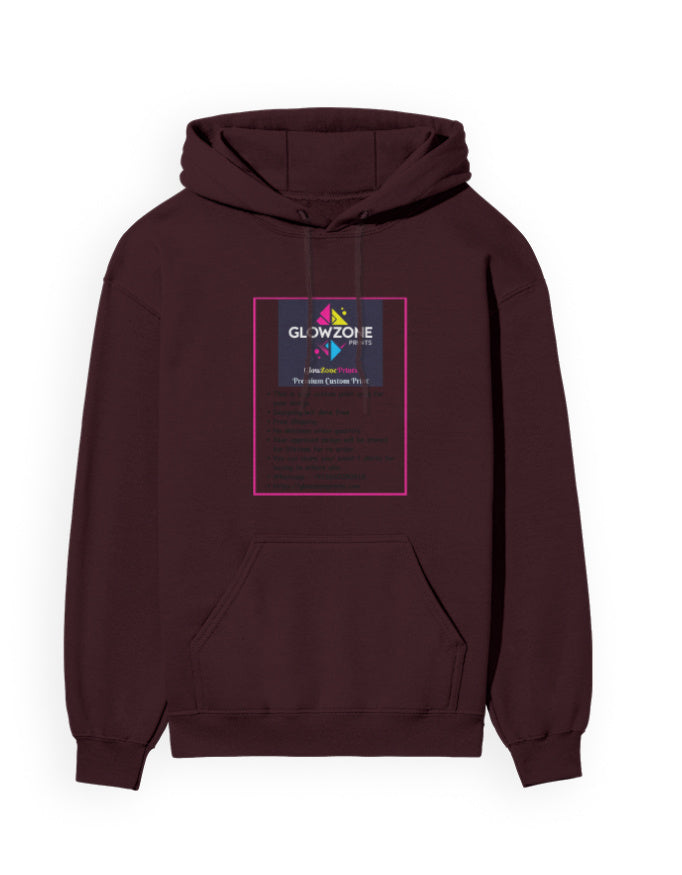 Unisex Hoodie | UH24 (Custom Print) Maroon GlowZonePrints