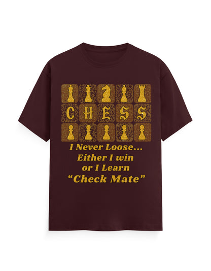 Unisex Classic Crew T-Shirt – Chess (Gold Edition) Maroon GlowZonePrints