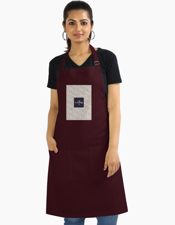 Kitchen Apron (Custom Print) Maroon - Custom Standard GlowZonePrints