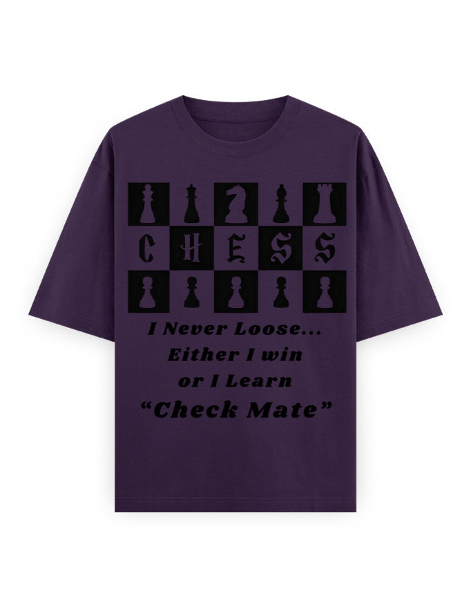 Unisex Oversized Classic T-Shirt – Chess (Black Edition) Purple GlowZonePrints