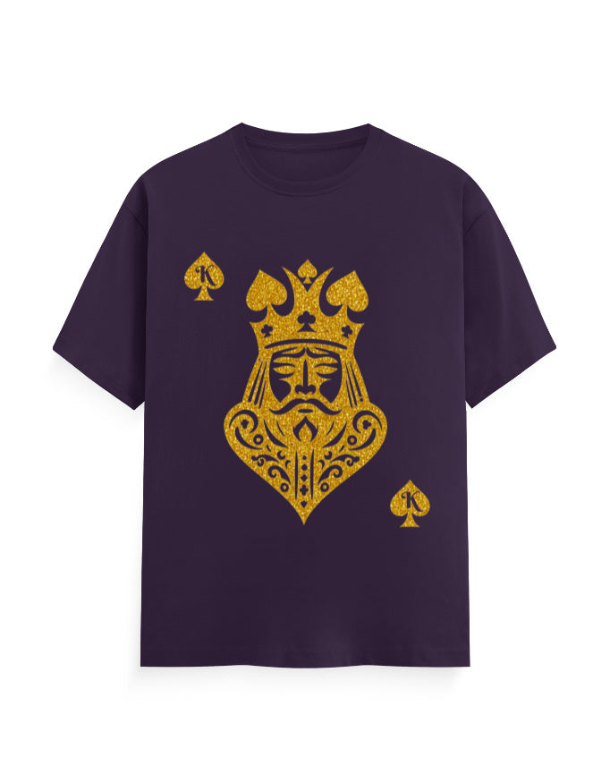 Unisex Classic Crew T-Shirt – Card King heart Purple GlowZonePrints
