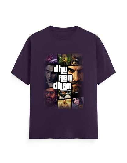 Unisex Crew T-Shirt – Dhurandhar(C) Purple GlowZonePrints