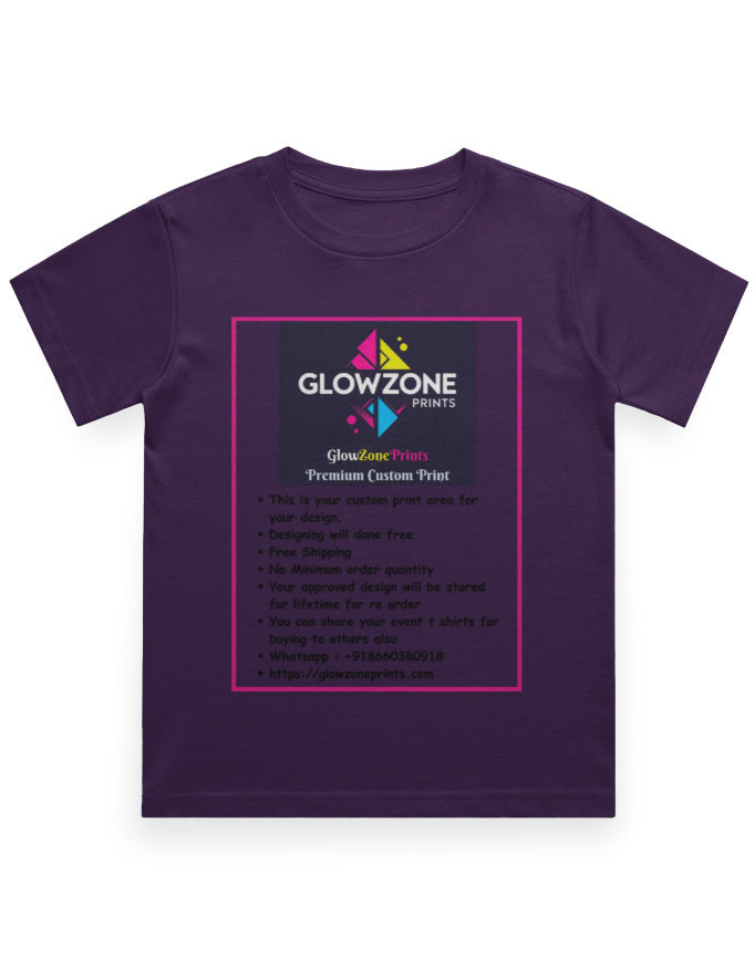 Boy's Crew Neck T-Shirt | UC21 (Custom Print)-1 Purple GlowZonePrints