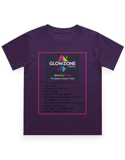Boy's Crew Neck T-Shirt | UC21 (Custom Print)-1 Purple GlowZonePrints