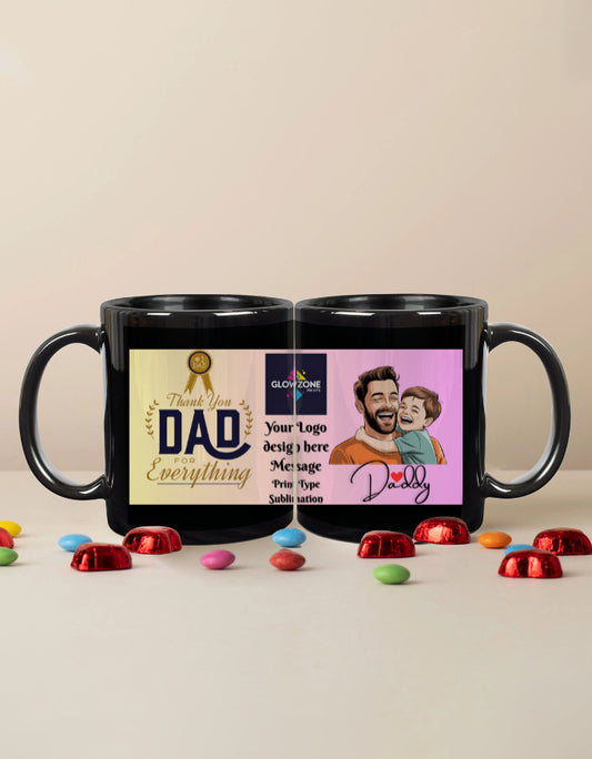 Black Coffee Mug | 325ml (Custom Print) Black 325 ml GlowZonePrints