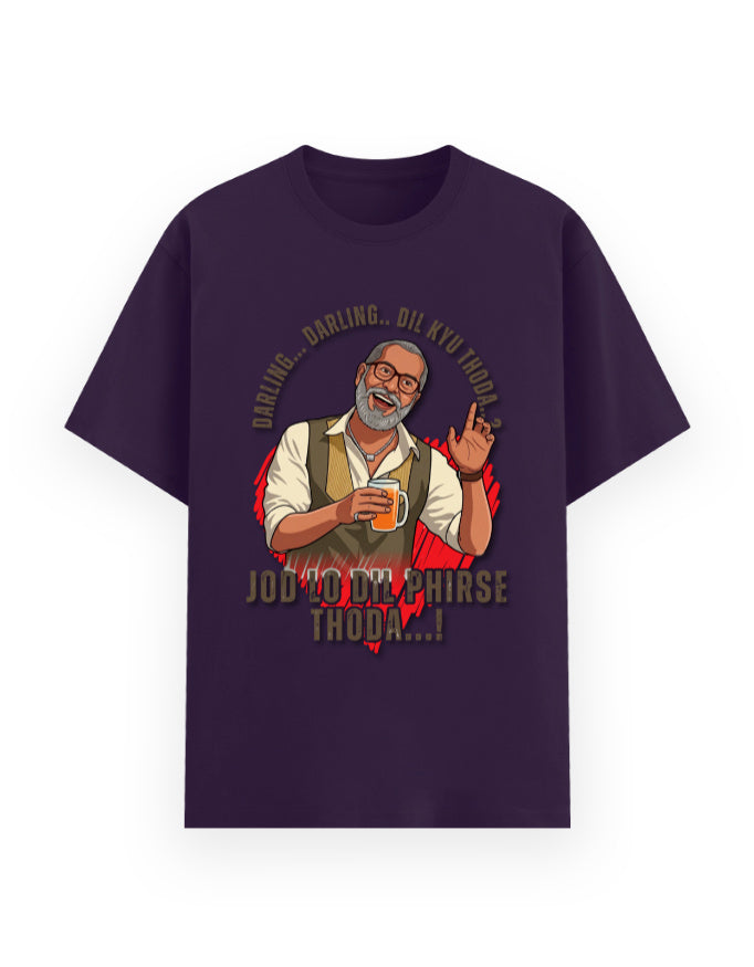 Unisex Basic T-Shirt – Darling Darling Dil Kyu Thoda.? Purple GlowZonePrints