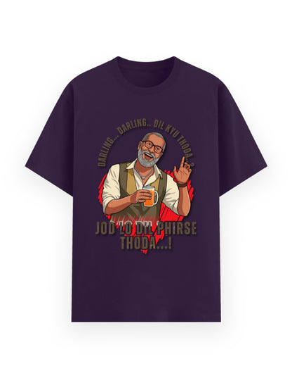 Unisex Basic T-Shirt – Darling Darling Dil Kyu Thoda.? Purple GlowZonePrints