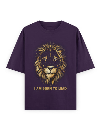 Unisex Oversized Classic T-Shirt Lion | UC22 Purple GlowZonePrints