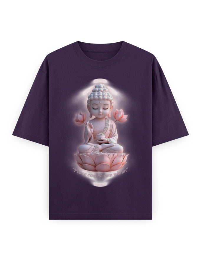 Peace Oversized T-Shirt | BP01 Purple GlowZonePrints