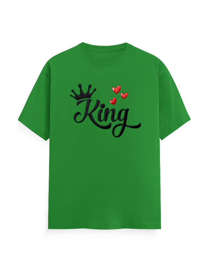 Unisex Classic Crew T-Shirt - King - Embroidery Flag Green GlowZonePrints