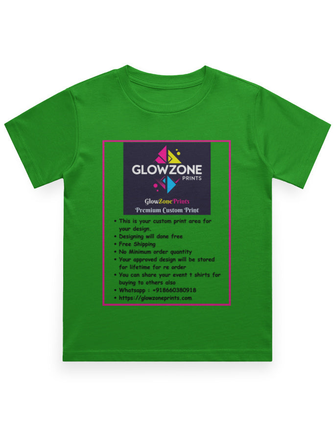 Boy's Crew Neck T-Shirt | UC21 (Custom Print)-1 Flag Green GlowZonePrints