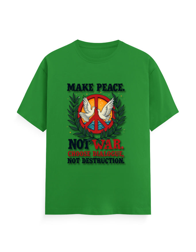 Unisex Crew T-Shirt - Make Peace Flag Green GlowZonePrints