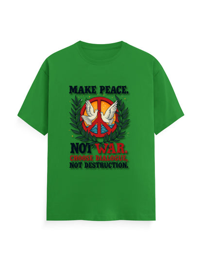 Unisex Crew T-Shirt - Make Peace Flag Green GlowZonePrints