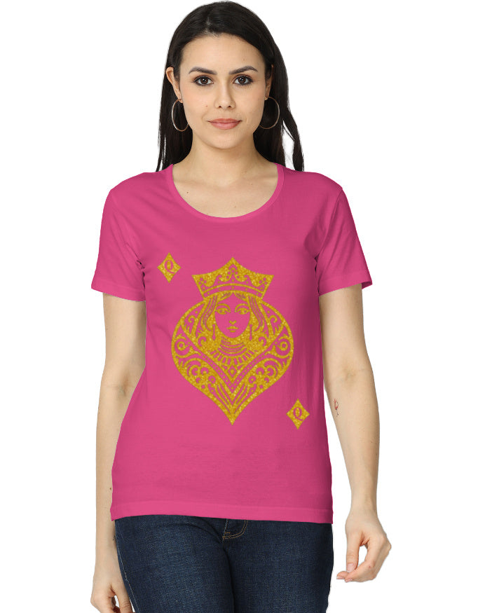 Women's Classic T-Shirt – Card Queen Diamond Pink GlowZonePrints