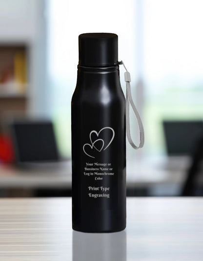 Water Bottle | 750ml (Custom Engraving) Black 750 ML GlowZonePrints