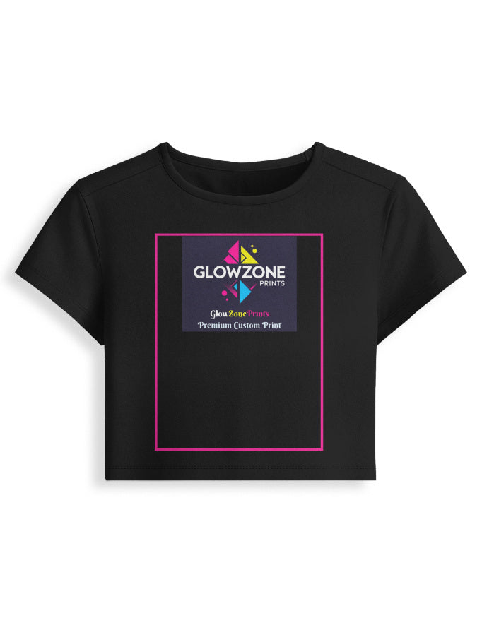 Female Premium Baby Tee | FT47 (Custom Print) Black GlowZonePrints
