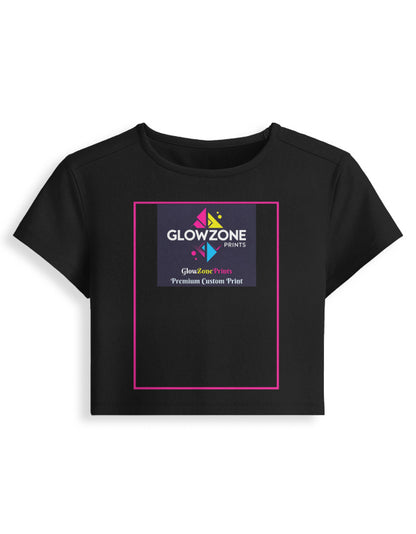 Female Premium Baby Tee | FT47 (Custom Print) Black GlowZonePrints