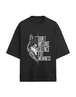 Terry Oversized Tee – Don’t Mistake Silence with Weakness Black GlowZonePrints