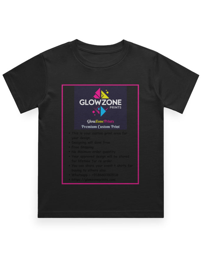 Boy's Crew Neck T-Shirt | UC21 (Custom Print)-1 Black GlowZonePrints