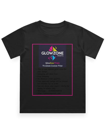 Boy's Crew Neck T-Shirt | UC21 (Custom Print)-1 Black GlowZonePrints
