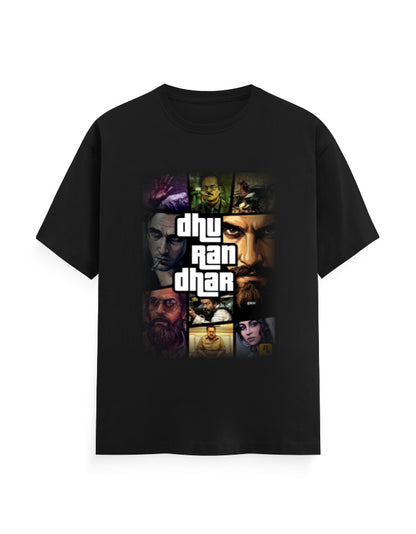 Unisex Crew T-Shirt – Dhurandhar(C) Black GlowZonePrints