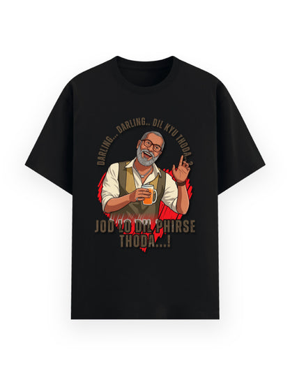 Unisex Basic T-Shirt – Darling Darling Dil Kyu Thoda.? Black GlowZonePrints