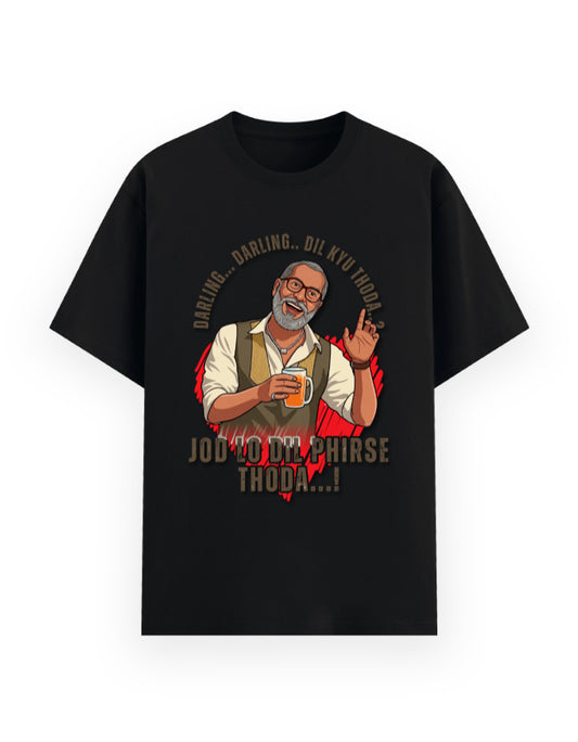 Unisex Basic T-Shirt – Darling Darling Dil Kyu Thoda.? Black GlowZonePrints