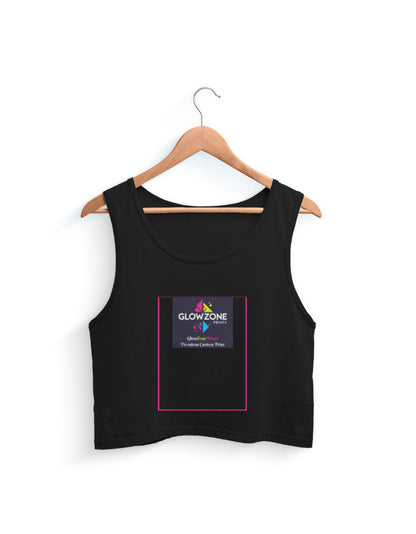 Female Crop Tank | FC40 (Custom Print) Black GlowZonePrints