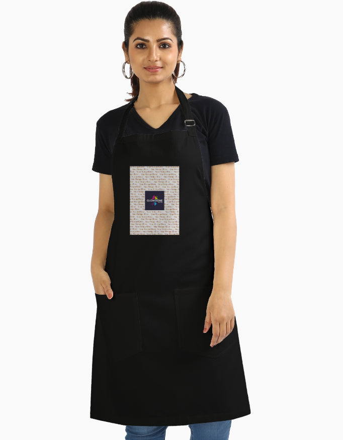 Kitchen Apron (Custom Print) Black - Custom Standard GlowZonePrints