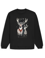 Unisex Oversized Sweatshirt Reindeer | UH35 Black GlowZonePrints