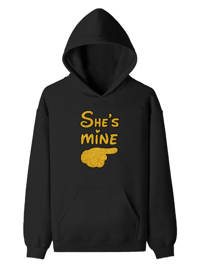 Unisex Pullover Hoodie -She's Mine Black GlowZonePrints
