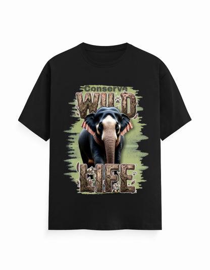 Unisex Classic Crew T-Shirt – Conserve Wild Life Black GlowZonePrints
