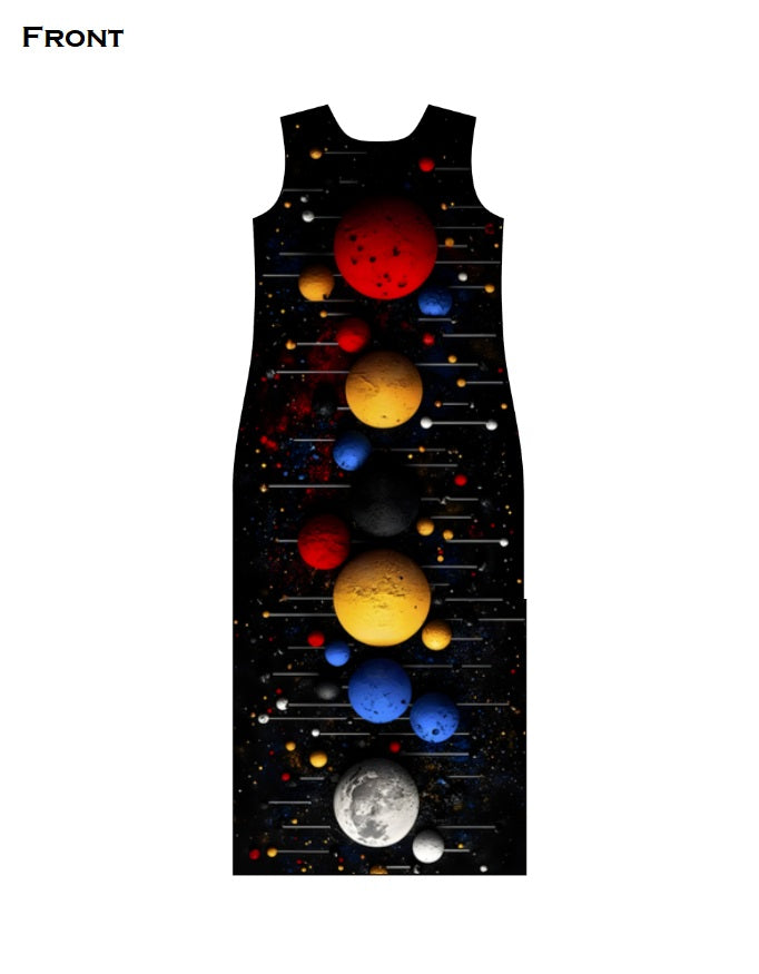 Colorful Universe AOP (All Over Print) Bodycon Dress GlowZonePrints