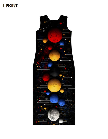 Colorful Universe AOP (All Over Print) Bodycon Dress GlowZonePrints