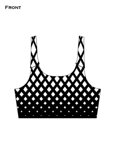 Abstract Lines Aop Sports Bra GlowZonePrints