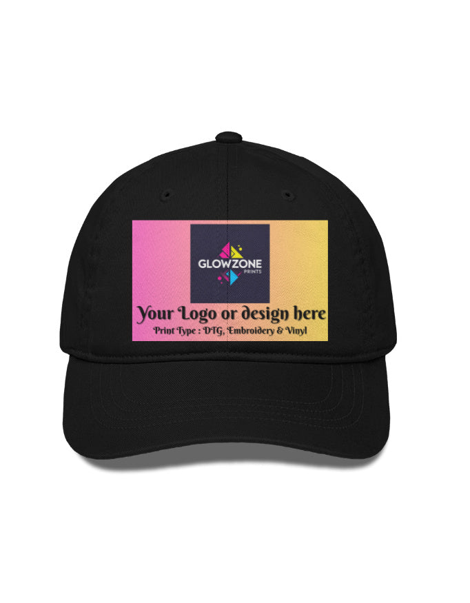 Unisex BaseBall Cap | BC33 (Custom Print) Black Standard GlowZonePrints