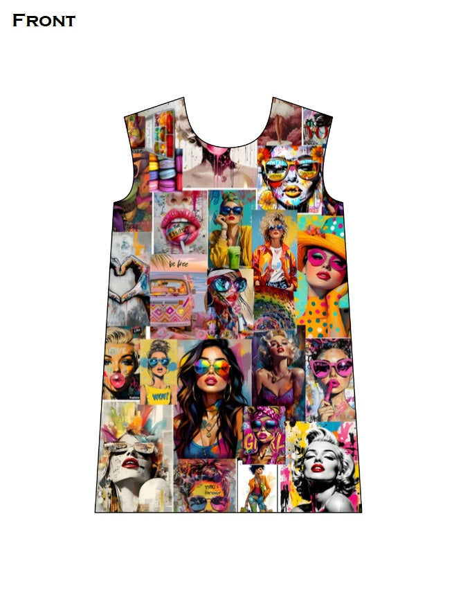 Collage Photo AOP T-Shirt Dress GlowZonePrints
