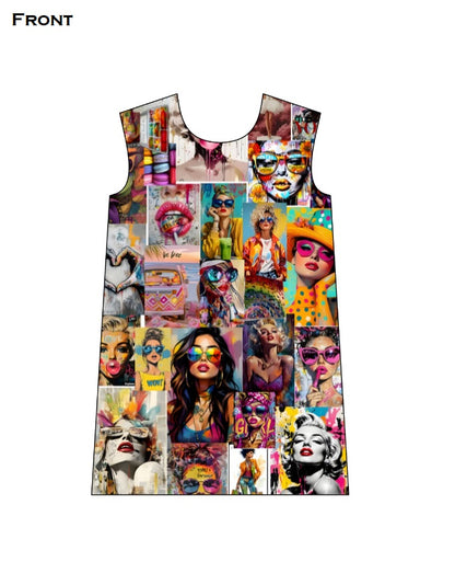 Collage Photo AOP T-Shirt Dress GlowZonePrints
