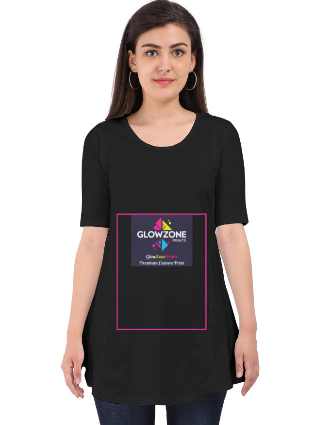 Comfort-Fit Maternity-Friendly Dress | FM44 (Custom Print) Black GlowZonePrints