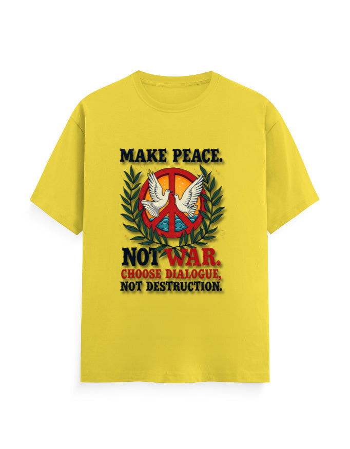 Unisex Crew T-Shirt - Make Peace New Yellow GlowZonePrints