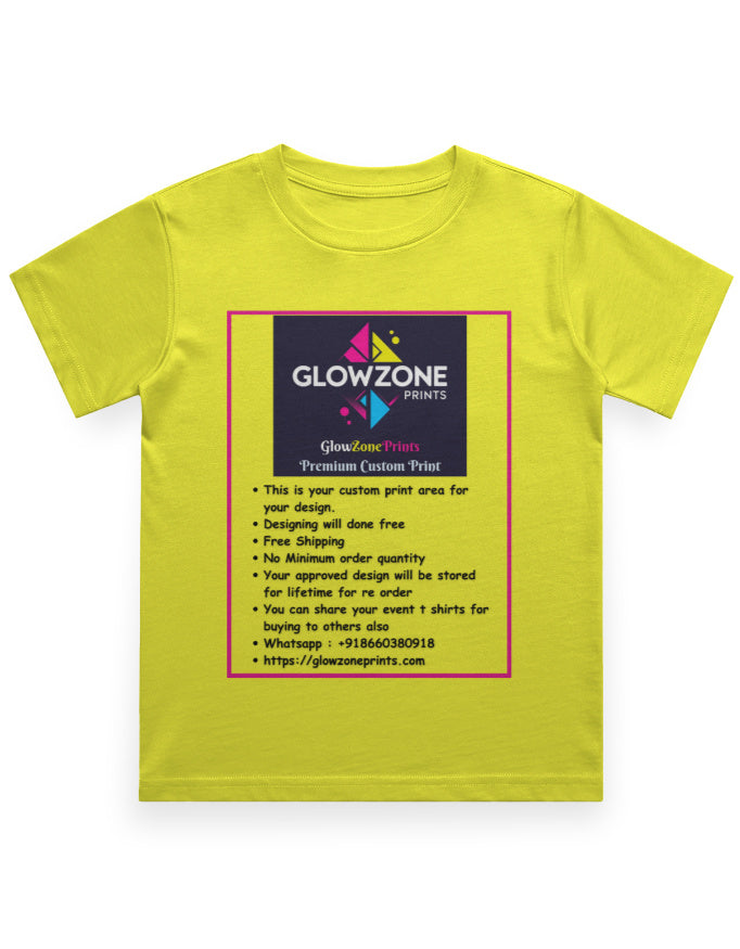 Boy's Crew Neck T-Shirt | UC21 (Custom Print)-2 New Yellow GlowZonePrints