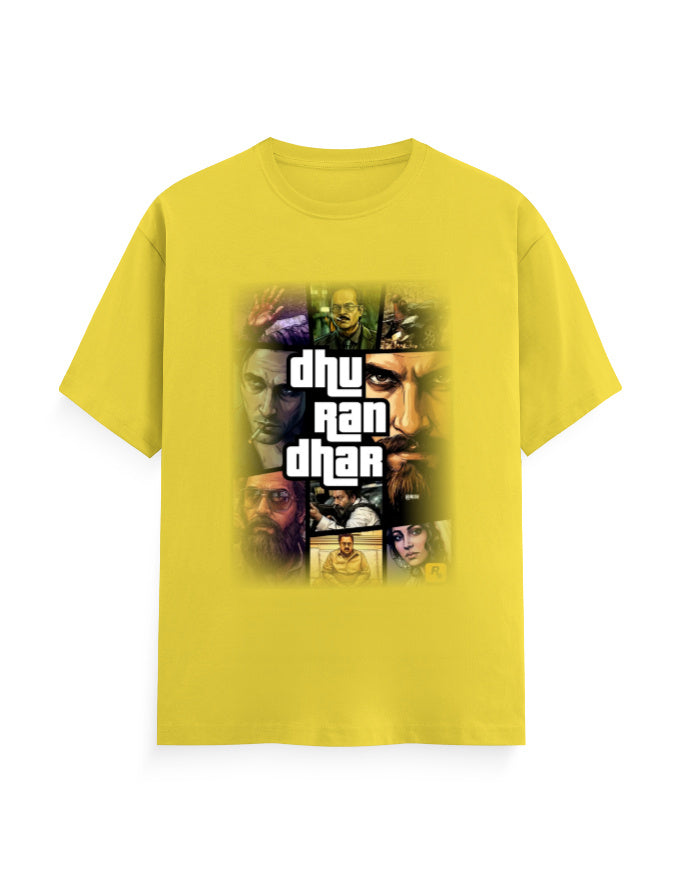 Unisex Crew T-Shirt – Dhurandhar(C) New Yellow GlowZonePrints