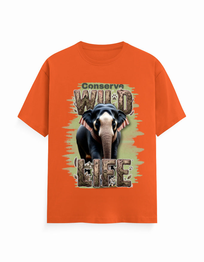 Unisex Classic Crew T-Shirt – Conserve Wild Life Orange GlowZonePrints