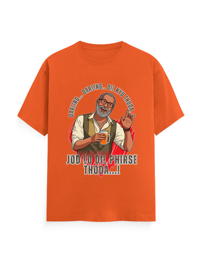 Unisex Classic Crew T-Shirt – Darling Darling Dil Kyu Thoda.? Orange GlowZonePrints
