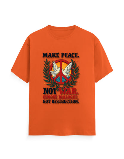 Unisex Crew T-Shirt - Make Peace Orange GlowZonePrints