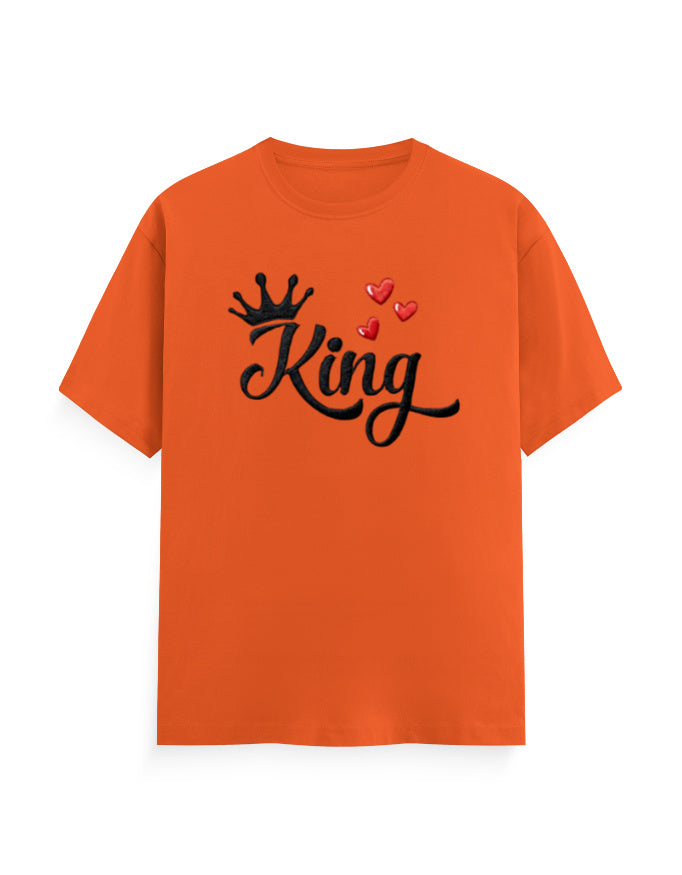 Unisex Classic Crew T-Shirt - King - Embroidery Orange GlowZonePrints